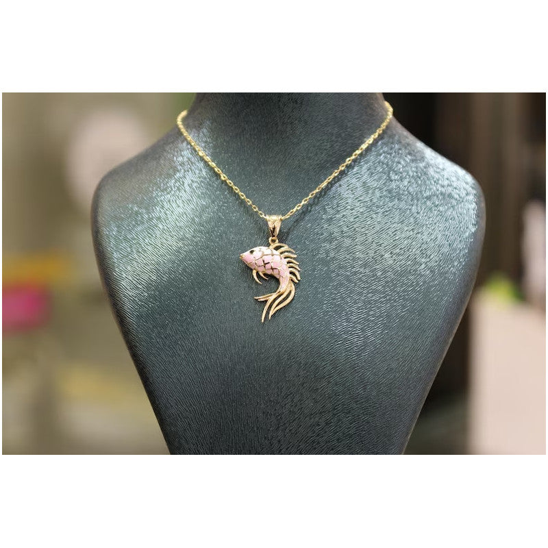 14k Gold Fish Pendant, Pisces Gift, 14k Fish Necklace, Animal Gold Necklace, Fish Charm, 14k Gold Jewelry, Gift For Her