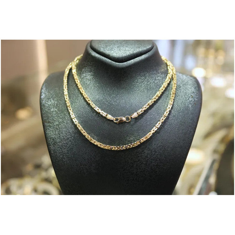 14K Gold Byzantine Chain, 2.00mm King Chain Necklace, 14K Gold Chain, Gold Byzantine Chain Necklace, Gift For Him, Gift For Her