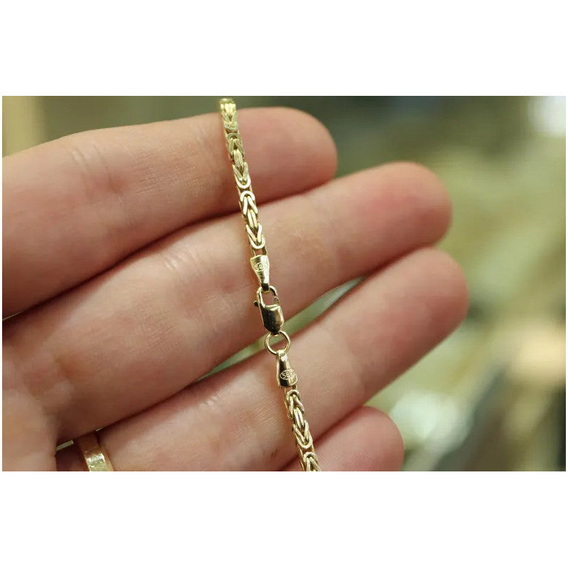 14K Gold Byzantine Chain, 2.00mm King Chain Necklace, 14K Gold Chain, Gold Byzantine Chain Necklace, Gift For Him, Gift For Her