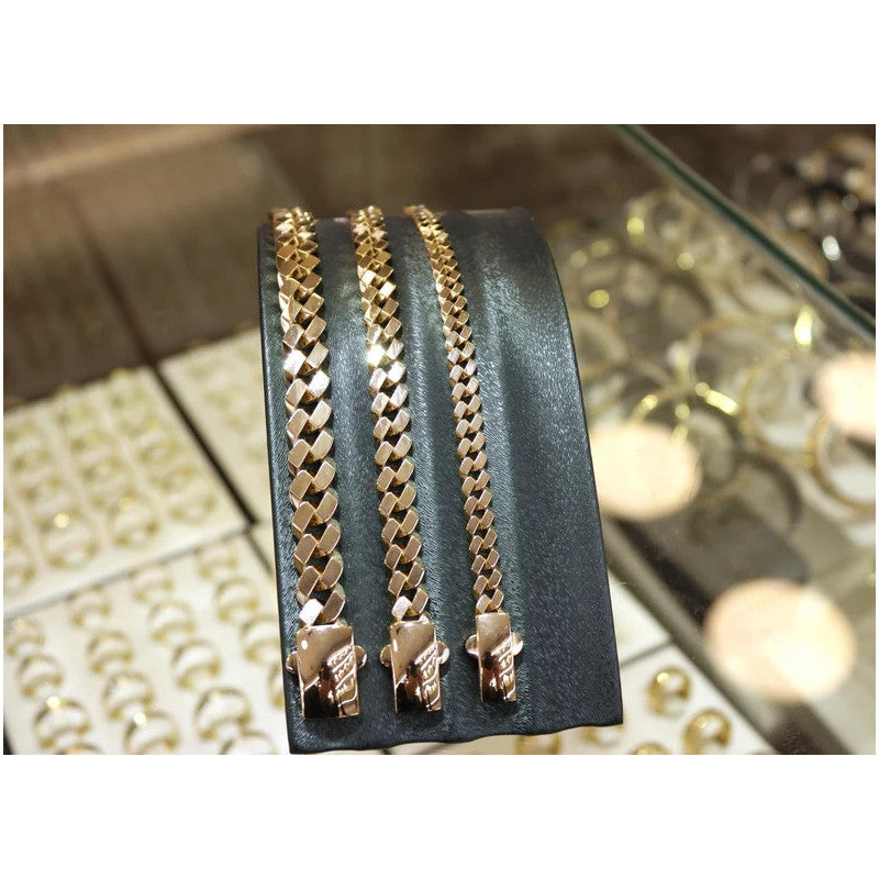 14K Gold Miami Panzerkettenarmband, 14K Miami Cuban, 7-9-11 mm, 14K Gold Panzerkette Kubanisch, 14K Goldarmband