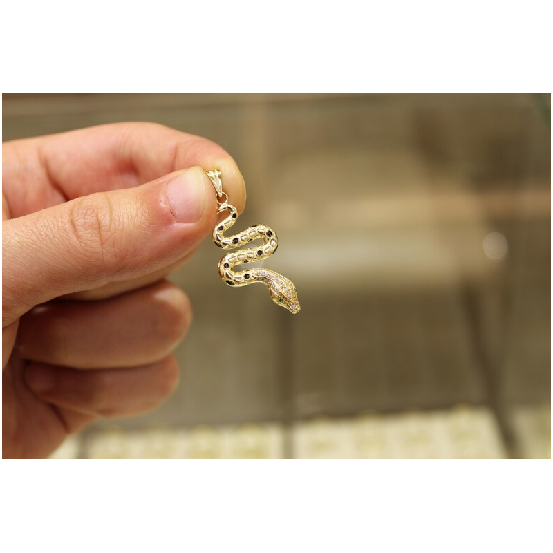 14K Gold Snake Pendant, Gold Snake Necklace, Animal Pendant, Animal Jewelry, Gift For Her, 14k Gold Jewelry, Serpent Necklace