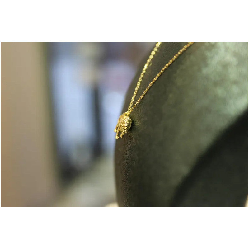 14k Gold Lion Necklace, Minimalist Style, Lion Cross Necklace, Lion Pendant, Lion Charm, Leo Zodiac Necklace, Gold Jewelry