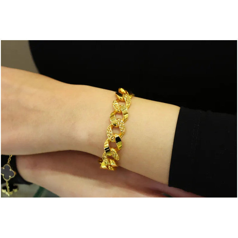 22K Gold Kettenarmband, 22k Gold Ketten Gliederarmband, 22K Reines Gold Armband, Luxuriöses Ketten Glieder Design, Tägliches Armband