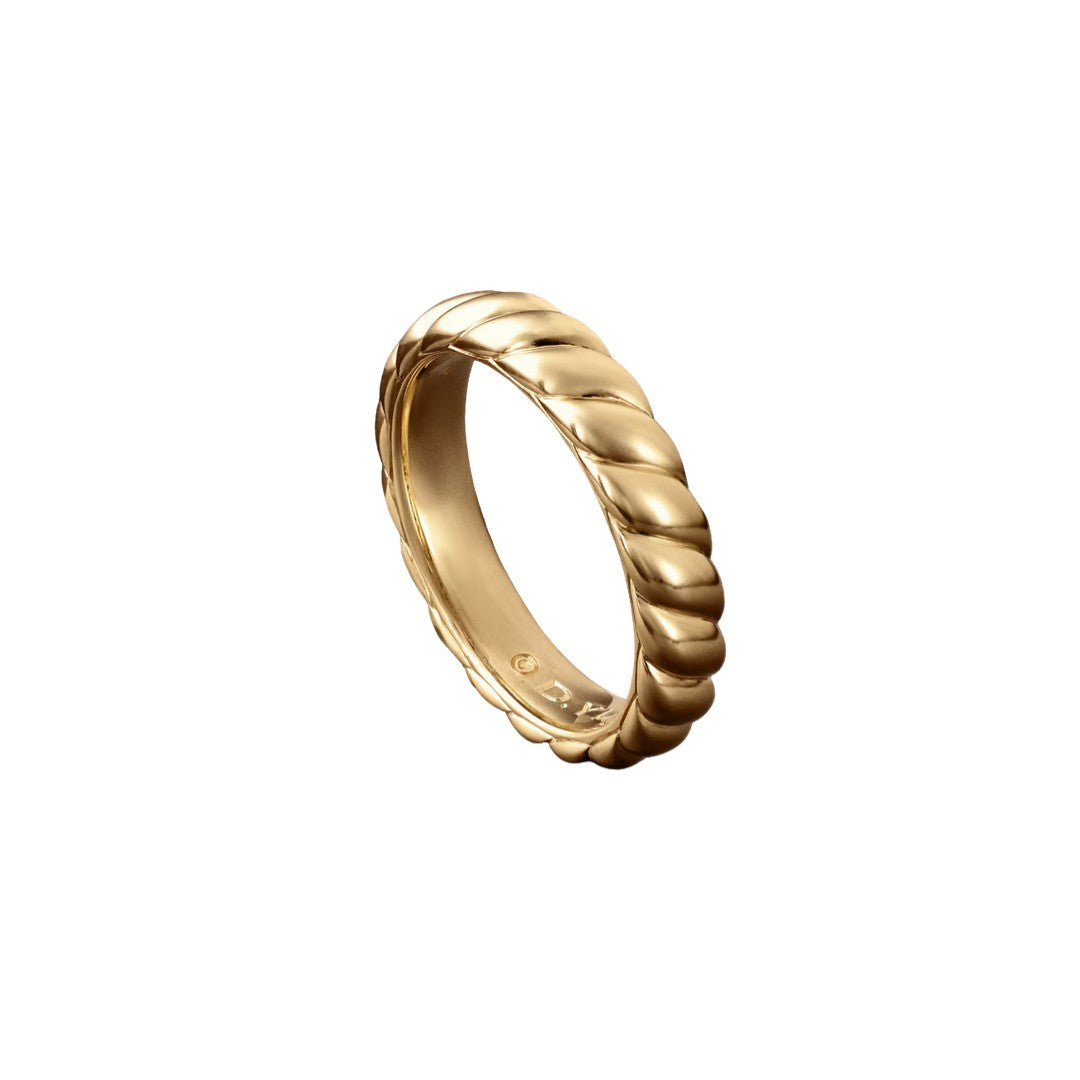 The 18-karat David Yurman 'Cable' ring is inspired by the brand's signature helix design.