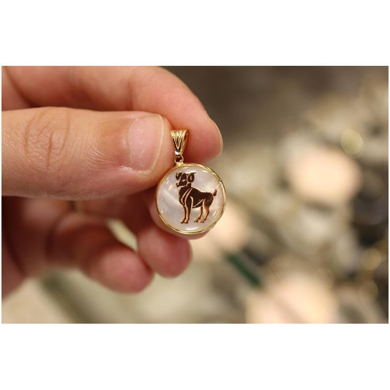 14K Aries Zodiac Sign Gold Pendant Necklace for Women, Astrology Jewelry Gift for Birthdays, Dainty Gift, Horoscope