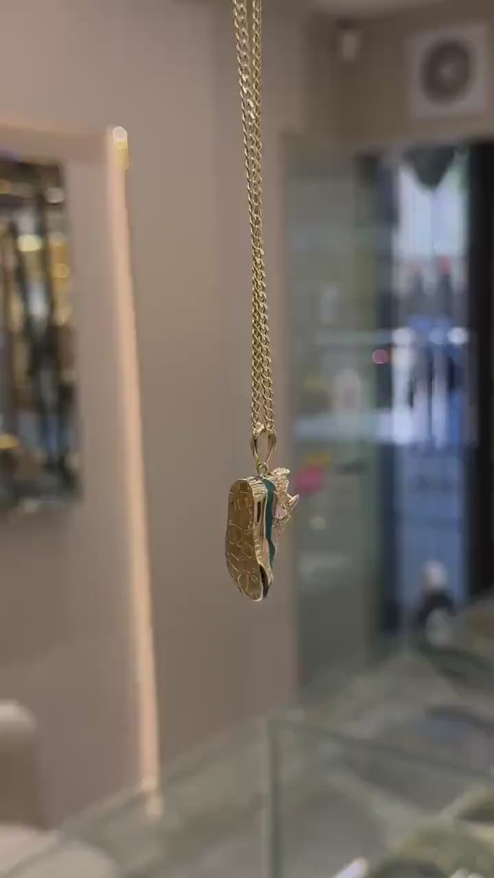 14K Gold Sneaker Pendant, Shoe Necklace, Hip Hop Shoe Necklace, Basketball Jewelry, Urban Gift for Him, Gold Luxury Jewelry, Gift For Her
