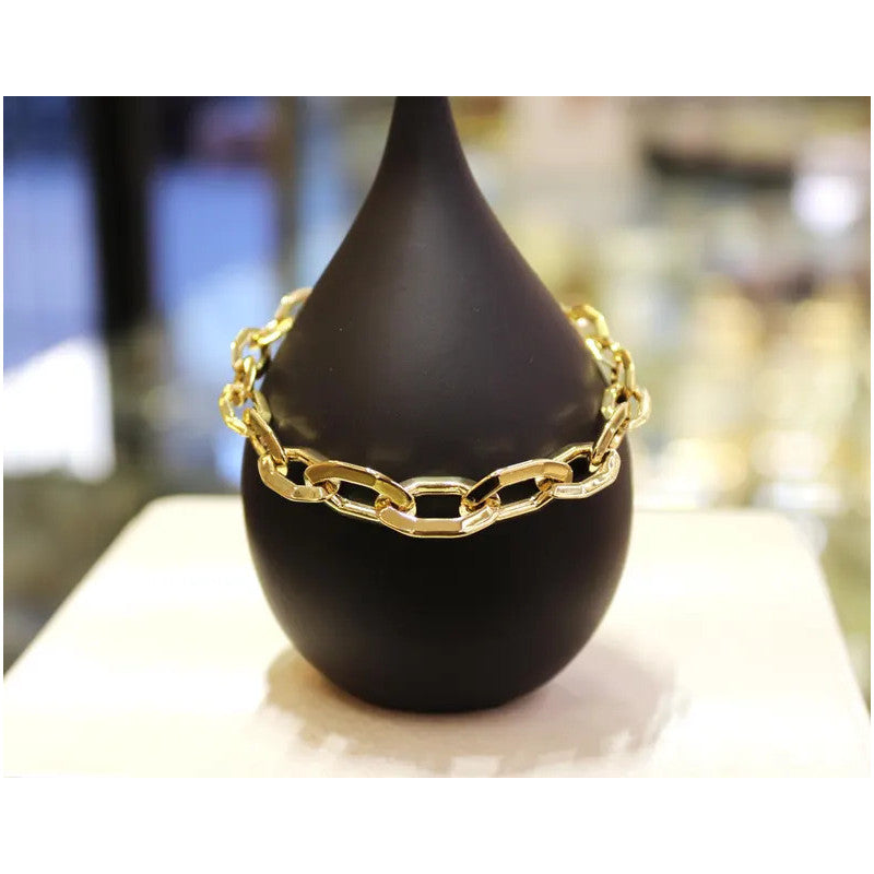 14k Gold Chain Link Bracelet, 10 mm Chain, Women’s Gold Bracelet, Women Gold Stacking Bracelet, 14k Gold Bracelet