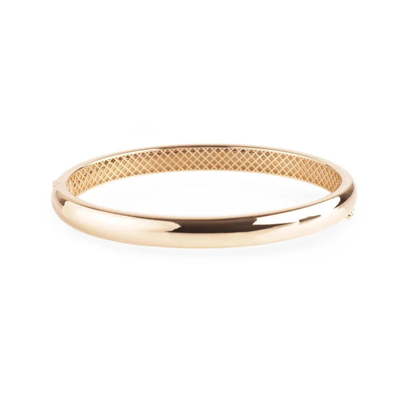 14k Gold Bangle Bracelet, Gold Stacking Bracelet, 6MM Gold Oval Bangle, Stacking Engraved Bangle, Gift For Her