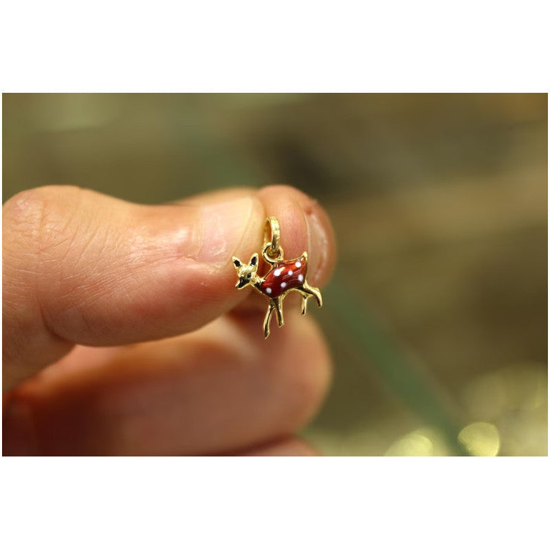14k Deer Gold Pendant, 14k Deer Charm, Animal Jewelry, Gift for Her, Gold Jewelry, Jewelry for Women, Deer Gold Necklace