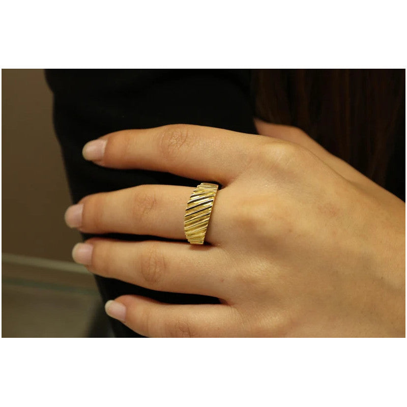 14K Greek Key Gold Ring, 14K Gold Greek Key, Gold Rings For Women, Gold Band Ring, Flashy Rings, Stackable Rings
