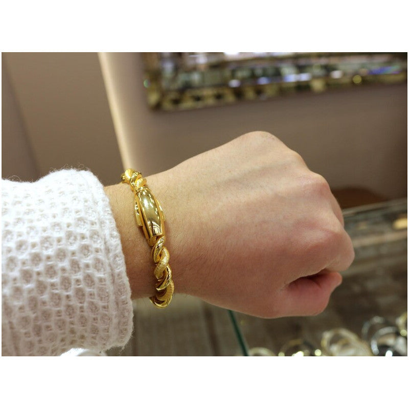 14K Gold Rope Bracelet , Chain Link Bracelets, Jewelry for Men, Rope Chain Gold Bracelet, Women Bracelets