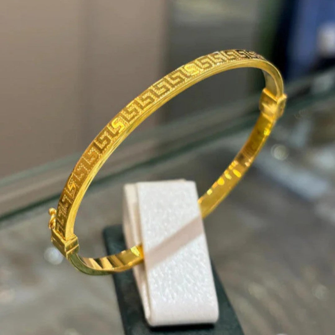 22K Gold Bangle Bracelet, 4 MM Solid Gold Bracelet, 22K Pure Gold Bangle Bracelet, 22K Classic Bangle For Women, 22K Luxury