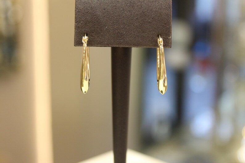 14k Gold Round Hoop Earrings, Hoop Earrings, Italian Gold Earrings, 14k Gold Jewelry, Minimalist Earrings, Gift For Her, Everyday Jewelry