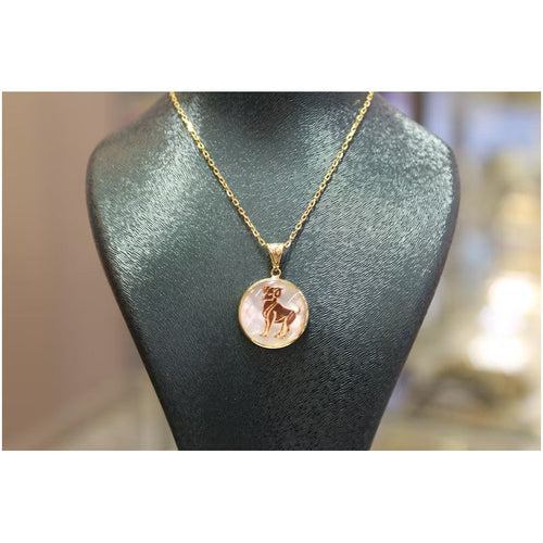 14K Aries Zodiac Sign Gold Pendant Necklace for Women, Astrology Jewelry Gift for Birthdays, Dainty Gift, Horoscope