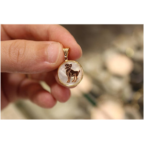 14K Aries Zodiac Sign Gold Pendant Necklace for Women, Astrology Jewelry Gift for Birthdays, Dainty Gift, Horoscope